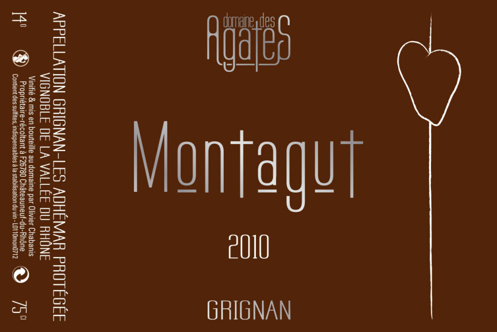 Domaine des Agates - étiquette vin rouge Montagut