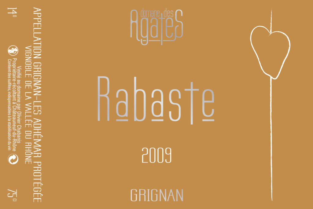 Domaine des Agates - étiquette vin rouge Rabaste