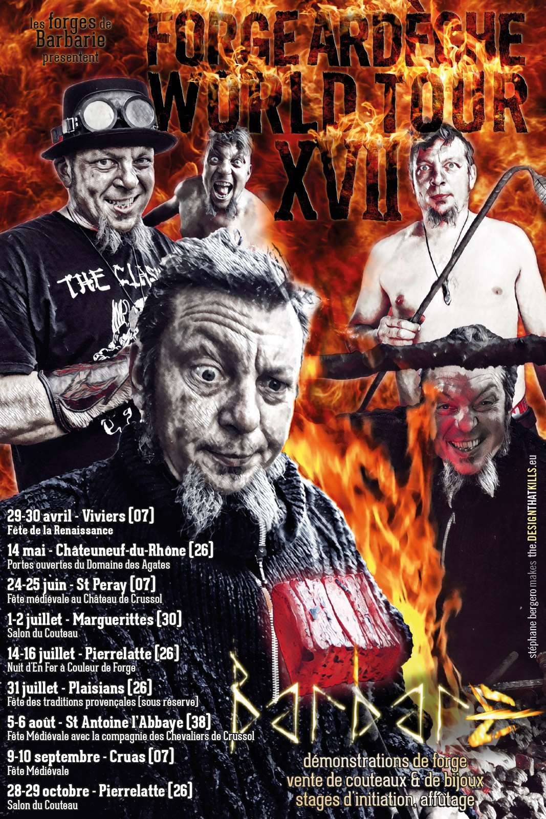 Barbare Forge Ardèche World tour 2017 affiche A2