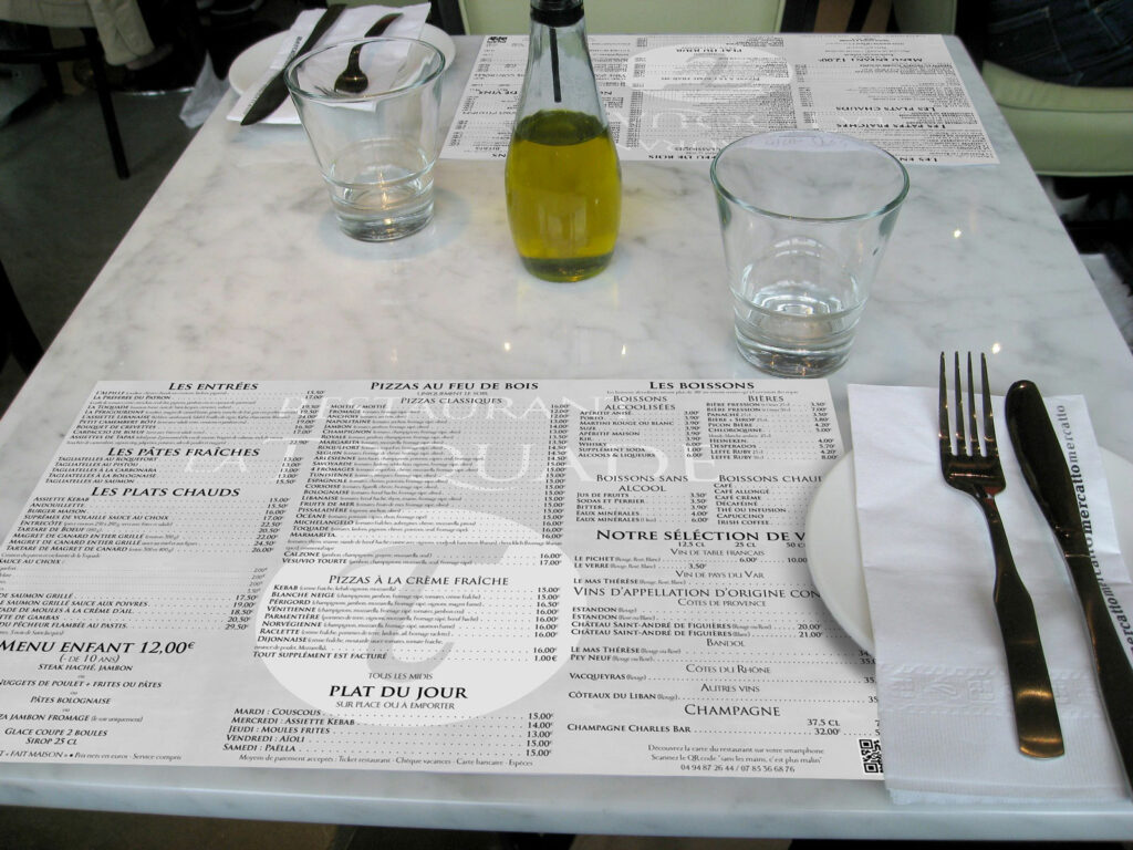 La Toquade restaurant - set de table A3